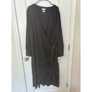 DKNY Wrap Maxi Dress Womens Plus Size 22W Unlined NEW